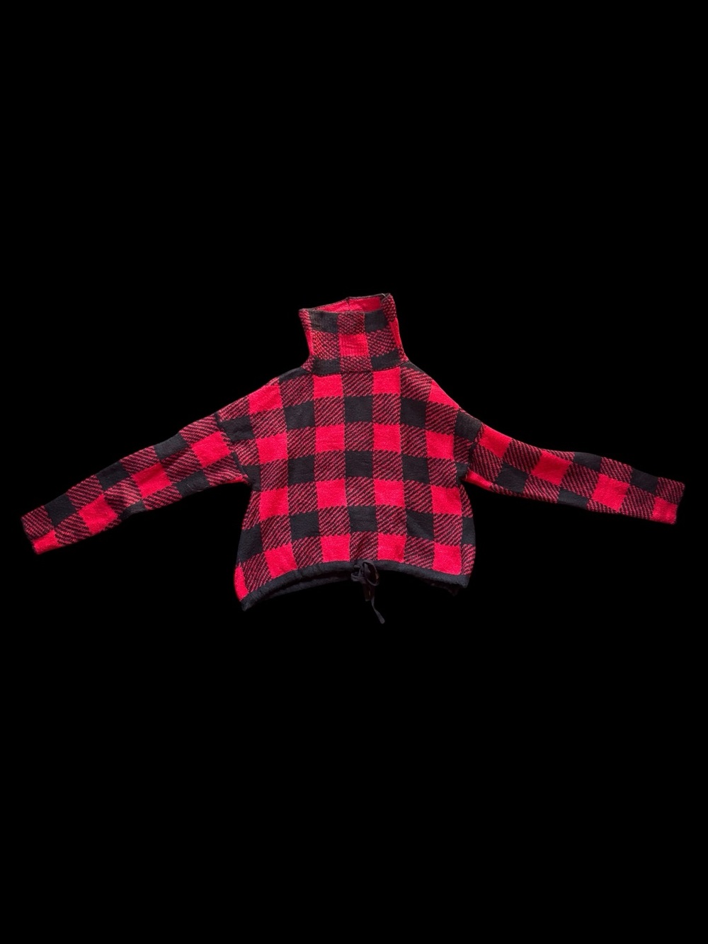 ✨ Red/black plaid
cropped sweater with drawstring waist Size M✨